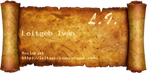 Leitgeb Iván névjegykártya